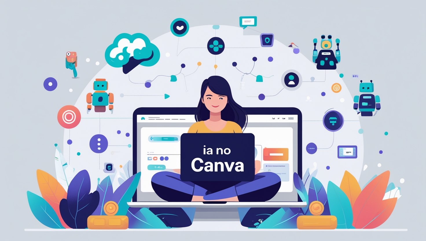 Capa ilustrando como usar IA no Canva para criar posts rapidamente e com qualidade.