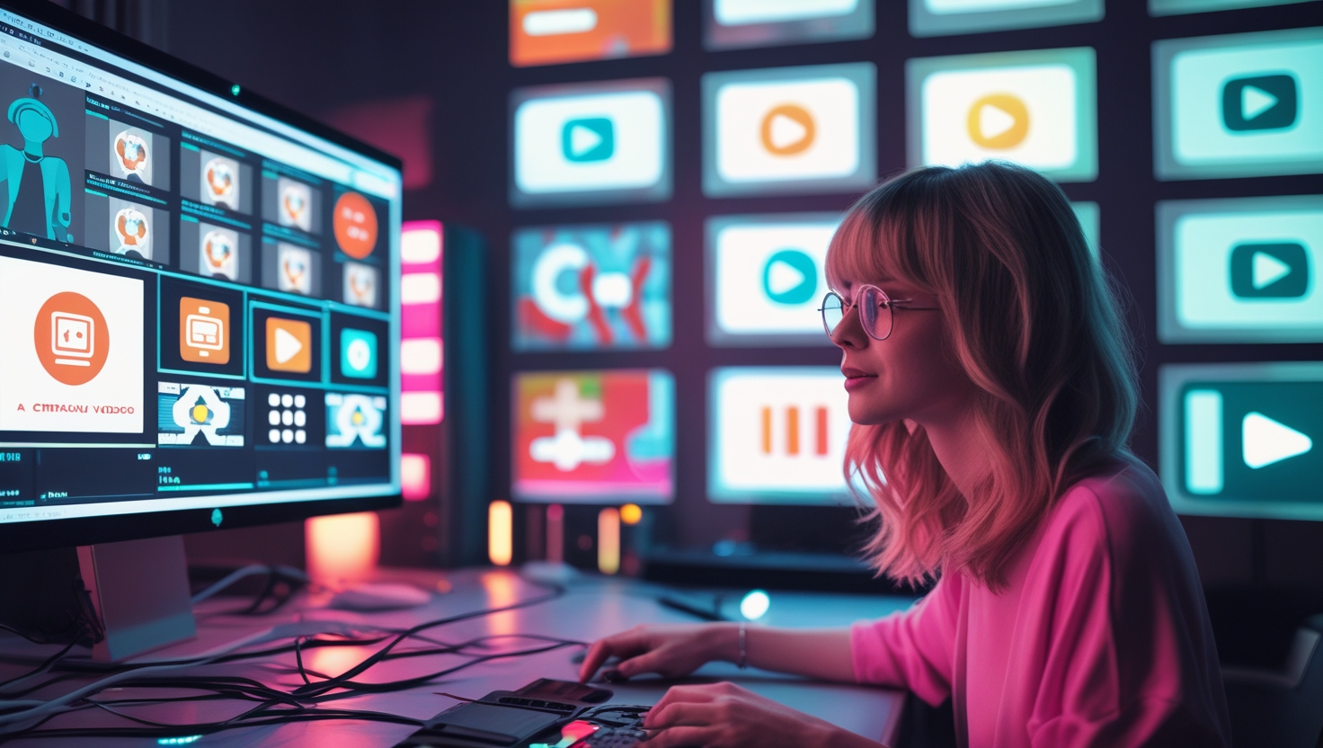 Computador com edição de vídeo automatizada por IA gratuita para criar vídeos