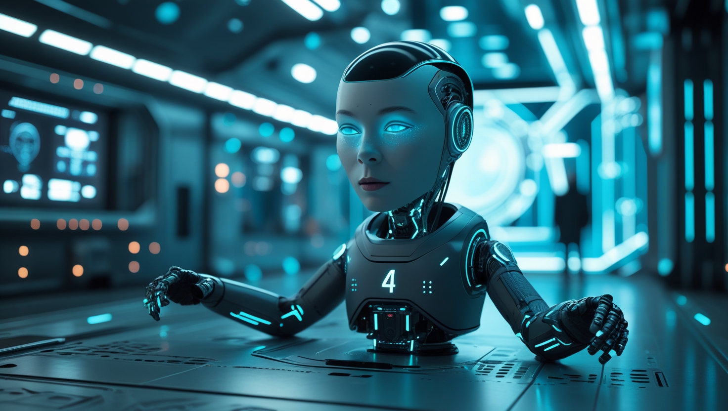 Ilustração do lançamento do Grok 4, enfatizando o assistente de IA em cenário futurista e inovador.