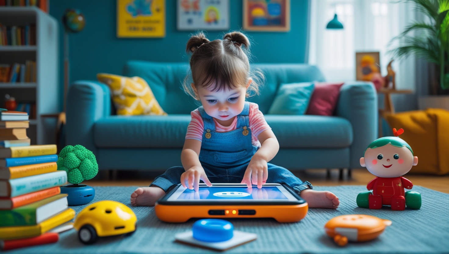 Criança aprendendo com tecnologia representando a IA na educação infantil